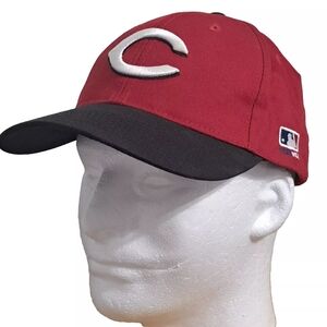 Cincinnati Reds Black Brim Red Hat OC Sports Team MLB Adjustable Strap great cap